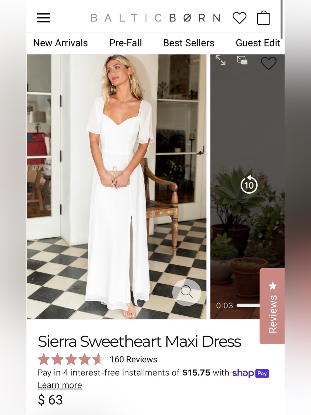 Baltic Born Sierra Sweetheart Maxi Dress in White